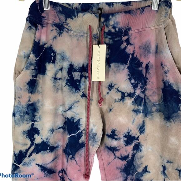 Daydreamer Small Rouge Storm Marbled Purple Blue Tie Dye Jogger Pants NWT - Picture 3 of 6
